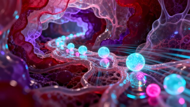 Abstract colorful cellular structure