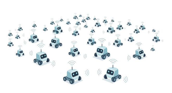 Autonomous Swarm Robot Fleet Connected in a Wireless IoT Network Grid