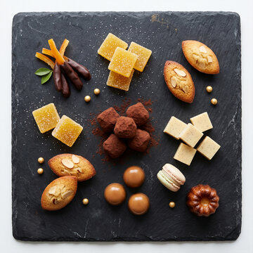 French Petit Four Board &mdash; Luxury Mignardise Flat Lay