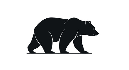 Fototapeta premium Black Bear Silhouette Vector Illustration