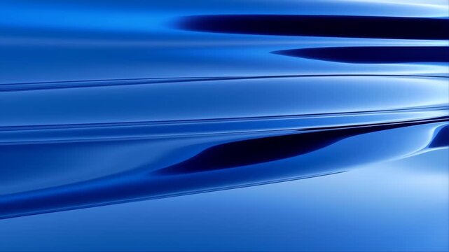 Liquid chrome waves flowing smoothly with minimax abstract motion background in blue gradients and reflective highlights