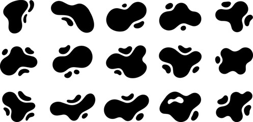 Fototapeta premium Organic shapes Set. abstract liquid blob elements for graphic design. vector black icons collection