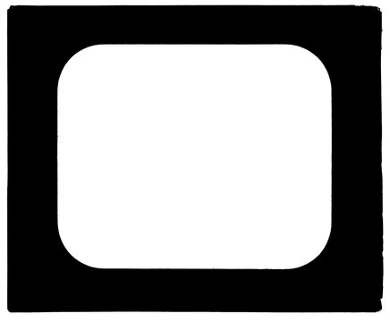 Vintage 127 superslide film frame border with rounded corners, isolated on transparent background (PNG).