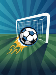 soccer ball on green grass vector illustration © Sheikh Hasinur Rahma