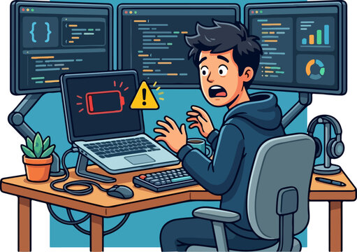 Man Reacts to Computer Error.