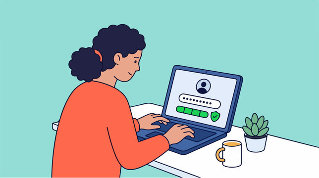 Woman Using Laptop Computer.