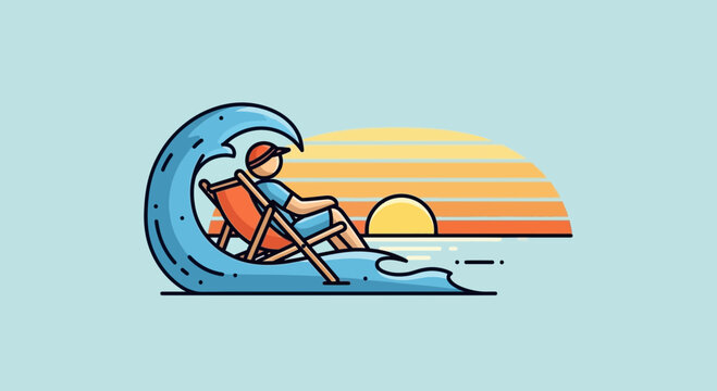 Man surfing on a wave board.