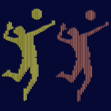 Modern Creative Dynamic Sports Action Line Art