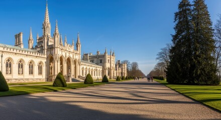Fototapeta premium Stunning Gothic Revival Architecture of a Historic English Country Hou