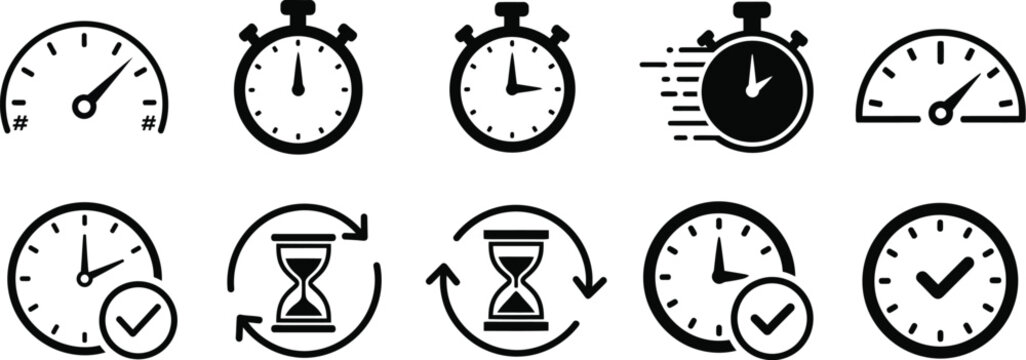 Collection of time and speed icons