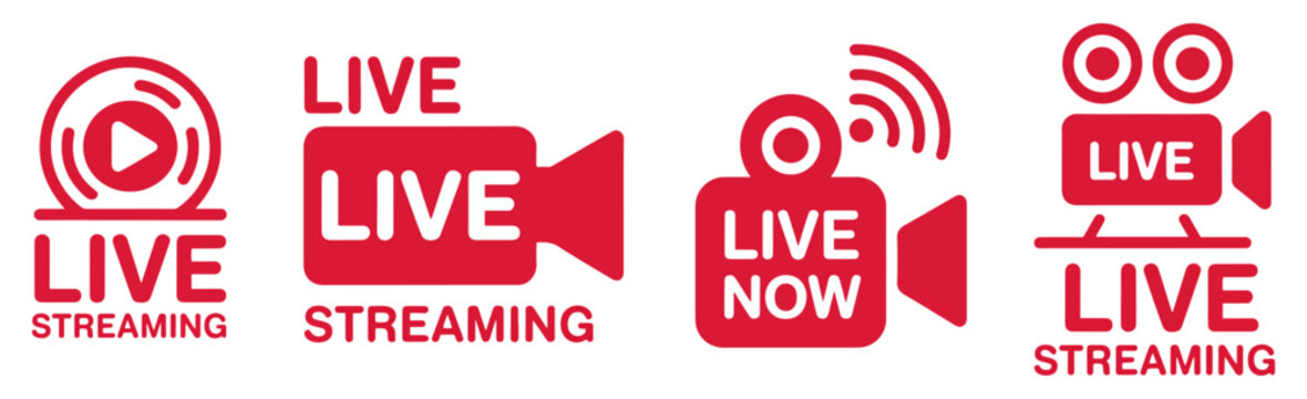 live stream badge icon set