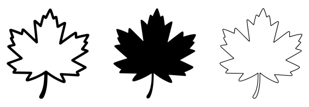 canada maple leaf icon set