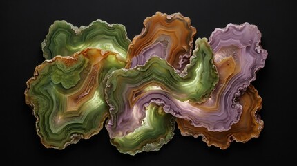 Obraz premium Abstract colorful marble swirl pattern purple green orange agate texture art