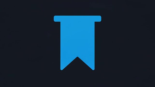 Elegant blueprint outline transforming into a vibrant blue bookmark icon with a bright lens flare effect