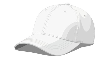 Fototapeta premium Blank white baseball cap isolated on white background, mockup for design
