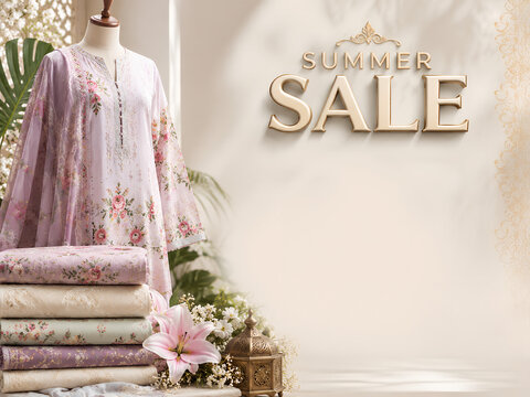 Summer Sale Elegant Fabric Banner