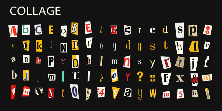 cut out letters of the alphabet in ransom note style