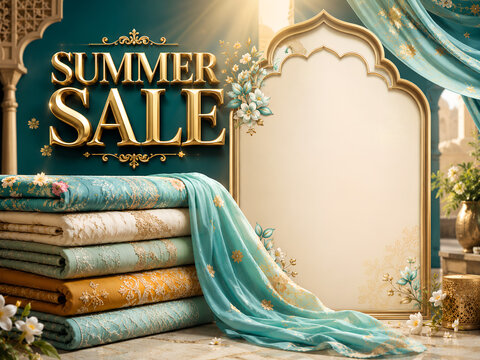 Summer Sale Ornate Fabric Poster
