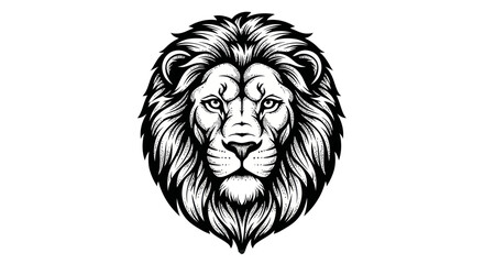 Fototapeta premium Detailed illustration of a lions face.