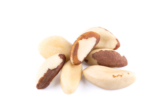 Organic Brazil Nuts Isolated on White