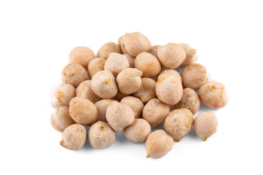 Dried Chickpeas Pile Isolated on White