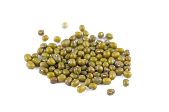 Close-Up of Mung Beans Isolated on White