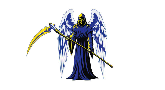 Grim Reaper with Scythe and Wings.