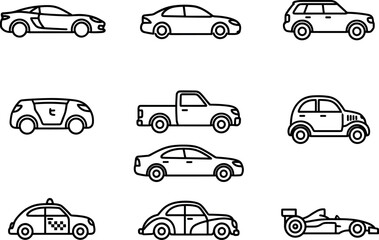Obraz premium set of car icons