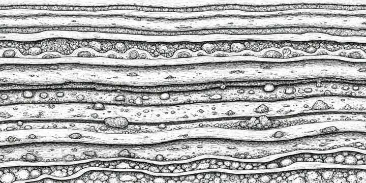 Geological soil layers cross section with rocks and sediment strata Vector, illustration