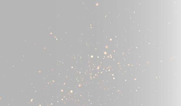 Realistic gold sparkles blast texture set, atmospheric glowing magic dust explosion and cinematic shiny bokeh glitter burst on grey backgrounds