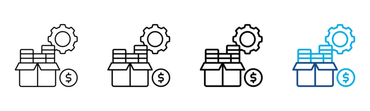 Cost Icon Different Style Outline Collection Set Vector Illustration