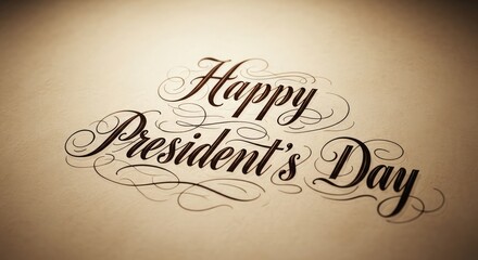 Obraz premium Elegant calligraphy happy presidents day greeting card design