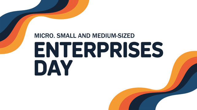 micro small and medium sized enterprises day banner design with abstract wave shapes for entrepreneurship business growth and economic awareness themes
