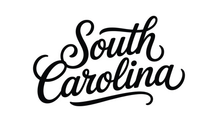 south carolina hand lettering typography design for patriotic celebration state pride cultural heritage and southern identity themed graphics © VectAmaze