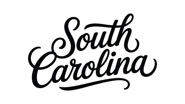 south carolina hand lettering typography design for patriotic celebration state pride cultural heritage and southern identity themed graphics