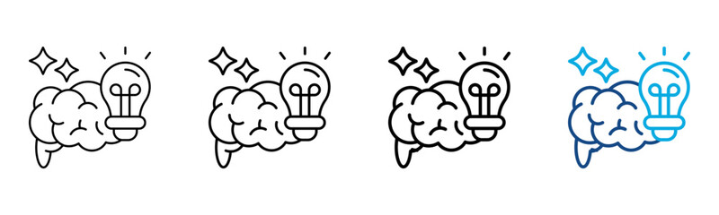 Inspiration Idea Icon Different Style Outline Collection Set Vector Illustration © Artstic