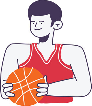 Basketball Freestyle Player Flat Illustration
