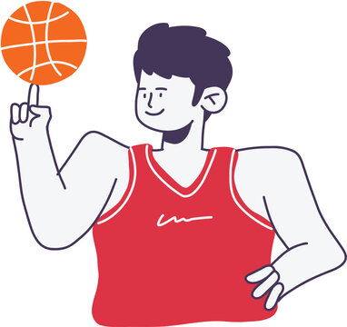 Basketball Freestyle Player Flat Illustration