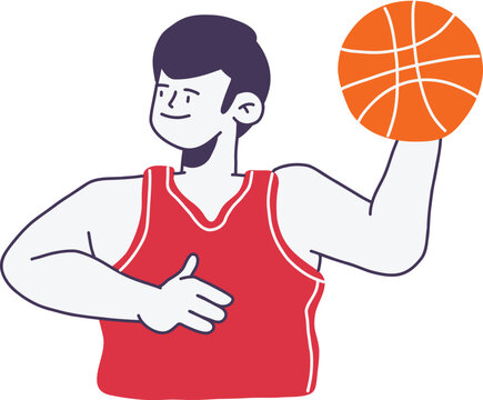 Basketball Freestyle Player Flat Illustration