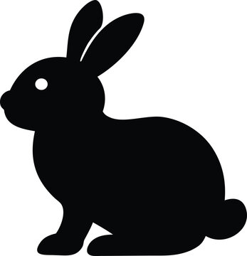 Cute Rabbit Silhouette Sitting Quietly &ndash; Elegant Minimalist SVG Vector Clipart