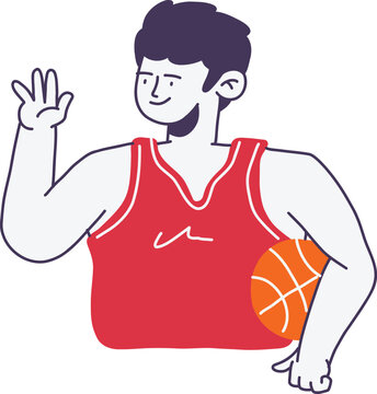 Basketball Freestyle Player Flat Illustration