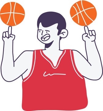 Basketball Freestyle Player Flat Illustration