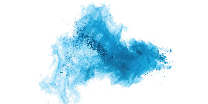 Bright blue powder explosion cloud moving in the air Vector, illustration