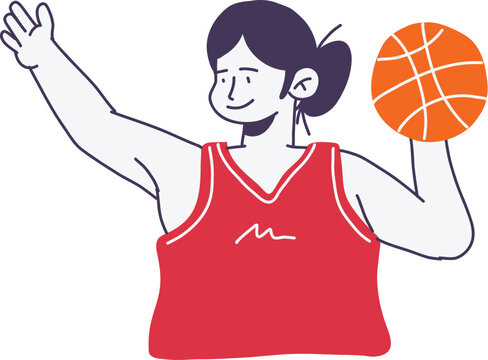 Basketball Freestyle Player Flat Illustration