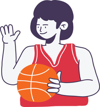 Basketball Freestyle Player Flat Illustration