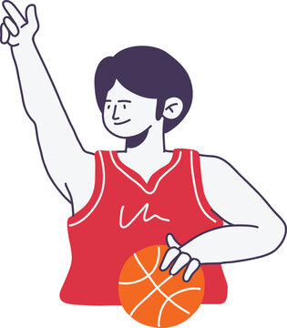 Basketball Freestyle Player Flat Illustration