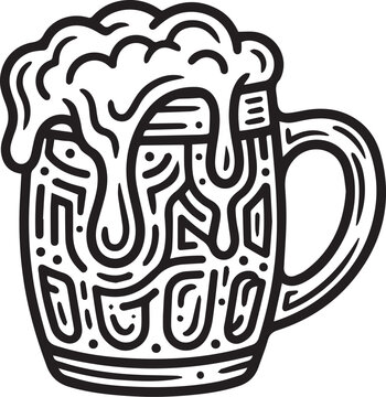 Oktoberfest beer mug with foam traditional german celebration