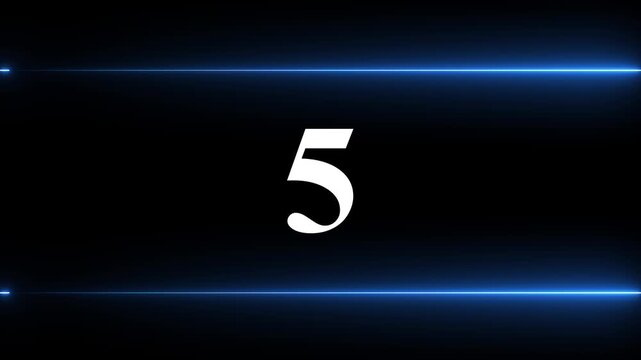 0 to 11 second modern digital countdown timer neon line light style on black background. Sci-Fi neon line frame 11 sec countdown loop. countdown timer 11 sec animation 4k video.