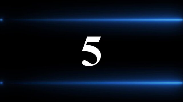 0 to 12 second modern digital countdown timer neon line light style on black background. Sci-Fi neon line frame 12 sec countdown loop. countdown timer 12 sec animation 4k video.