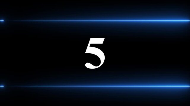 0 to 9 second modern digital countdown timer neon line light style on black background. Sci-Fi neon line frame 9 sec countdown loop. countdown timer 9 sec animation 4k video.